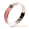 Original H Narrow Bracelet Sterling Silver with Pink Enamel