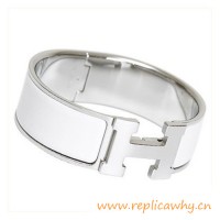 Original Clic Clac H Bracelet with Snow White Enamel