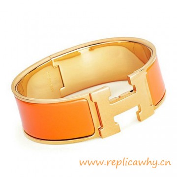 Original Clic Clac H Bracelet with Orange Enamel