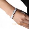 Original H Narrow Bracelet Sterling Silver with Snow White Enamel