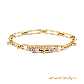 Top Quality Kelly Thick Chaine Bracelet with Diamonds