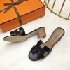 Top Quality Oasis Sandals in Calfskin Leather Sole 1.9" Stacked Heel