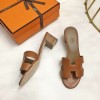 Top Quality Oasis Sandals in Calfskin Leather Sole 1.9" Stacked Heel