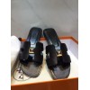 Original Authentic Quality Sandal in Calfskin with Permabrass 2 "Clous Pyramides" Hardware