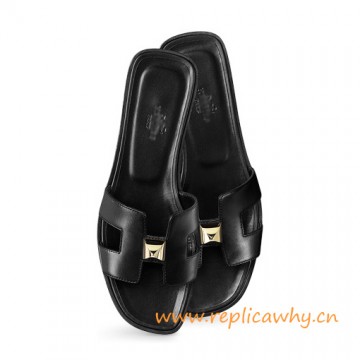 Original Authentic Quality Sandal in Calfskin with Permabrass 2 "Clous Pyramides" Hardware