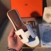 Original Oran H Sandals Calfskin Leather Snow White Slippers