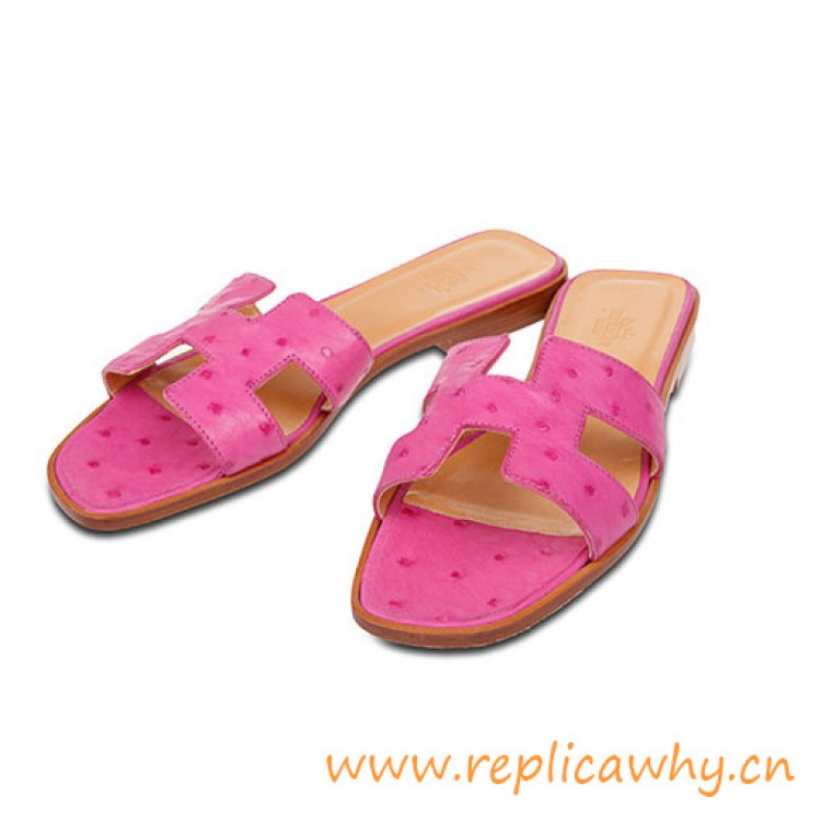 pink hermes slippers