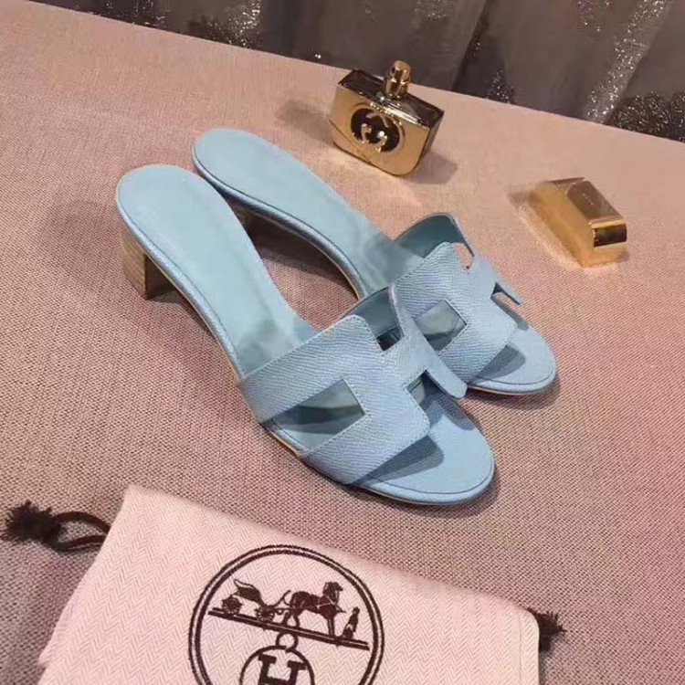 Original Oasis Ladies' Sandal in Epsom Leather Light Blue Slippers