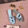 Original Oasis Ladies' Sandal in Epsom Leather Light Blue Slippers