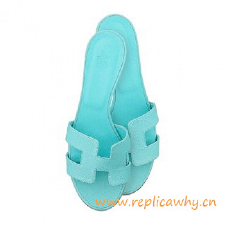 Original Oasis Ladies' Sandal in Epsom Leather Light Blue Slippers