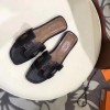 Top Quality Original Design Oran Sandals Leather Slippers Charm Black