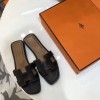 Top Quality Original Design Oran Sandals Leather Slippers Charm Black