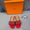 Original Omaha Ladies' Sandal in Calfskin Leather Red Slippers