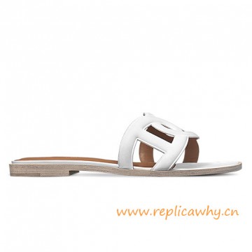 Original Omaha Ladies' Sandal in Calfskin Leather Snow White Slippers