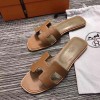 Top Quality Original Design Oran Sandals Leather Slippers Brown