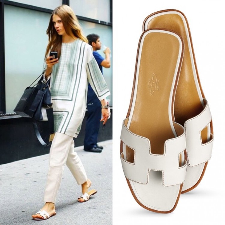 white h sandals