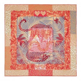 Original Design Jungle Love Tattoo Silk Twill Scarf