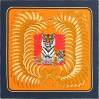 Original Design H Tigre Royal Silk Scarf