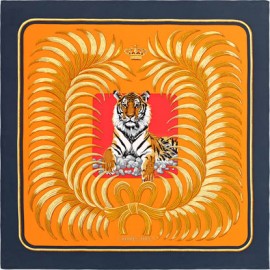 Original Design H Tigre Royal Silk Scarf