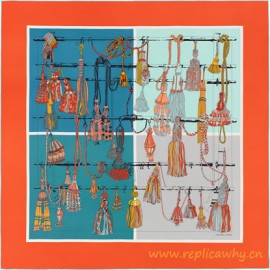 Original Design Passementerie Quadri Silk Twill Scarf